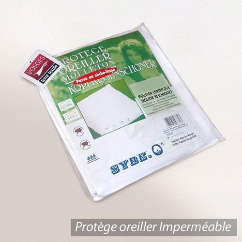 Housse De Protection D'oreiller Imperméable 80x80 Cm Arnon Molleton 100% Coton Contrecollé Polyuréthane