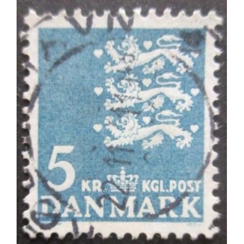 Danemark N°306a Fluo Armoirie Oblitéré