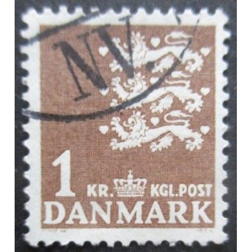 Danemark N°304a Fluo Armoiries Oblitéré