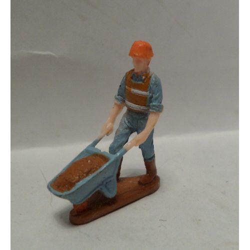 Figurine Ouvrier De Chantier Avec Brouette