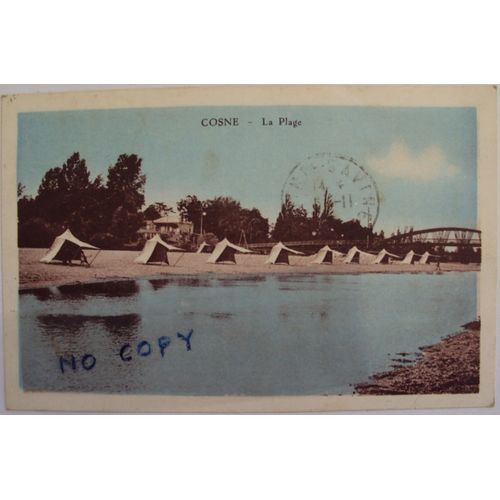Carte Postale Ancienne De Cosne-Sur-Loire (Nièvre) : La Plage . Au Verso Timbre Semeuse 40c 1928 Oblitéré.