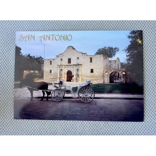 Carte Postale Ancienne Cpa. San Antonio, Texas. Calèche Attelée Au Cheval Devant Fort Alamo. Texas, Usa, Etats-Unis , Amérique 1991