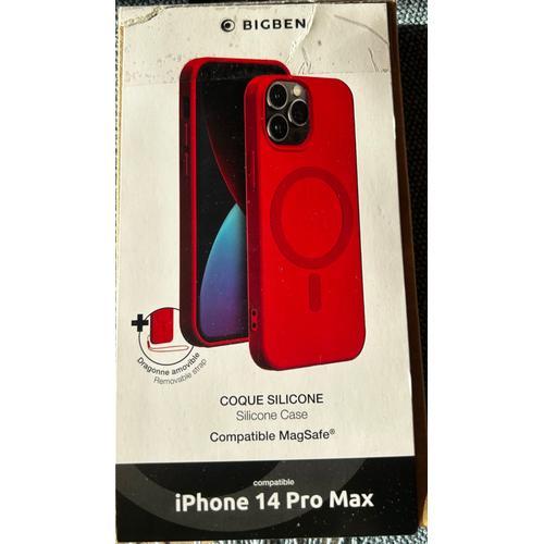 Coque Rouge En Silicone Pour Iphone 14 Pro Max, Compatible Magsafe