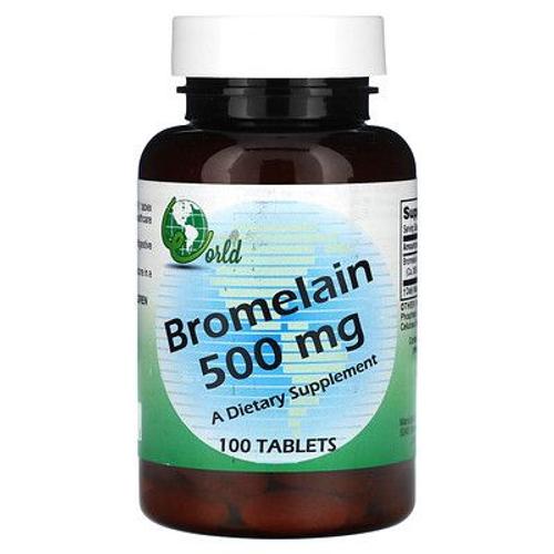 World Organic Bromélaïne, 500 Mg, 100 Comprimés 