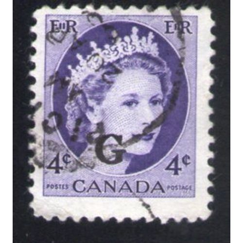 Canada 1956 Oblitéré Rond Used Stamp Queen Reine Elizabeth Ii Surcharge G