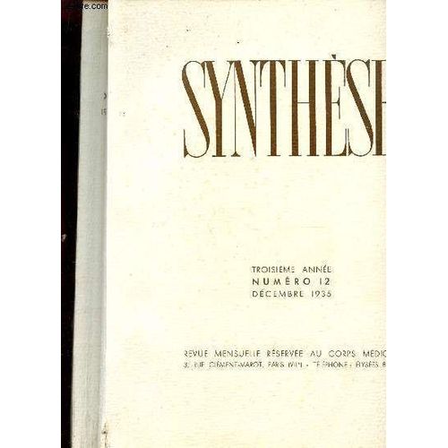Synthese - Troisieme Annee - Numero 12 - Decembre 1935.
