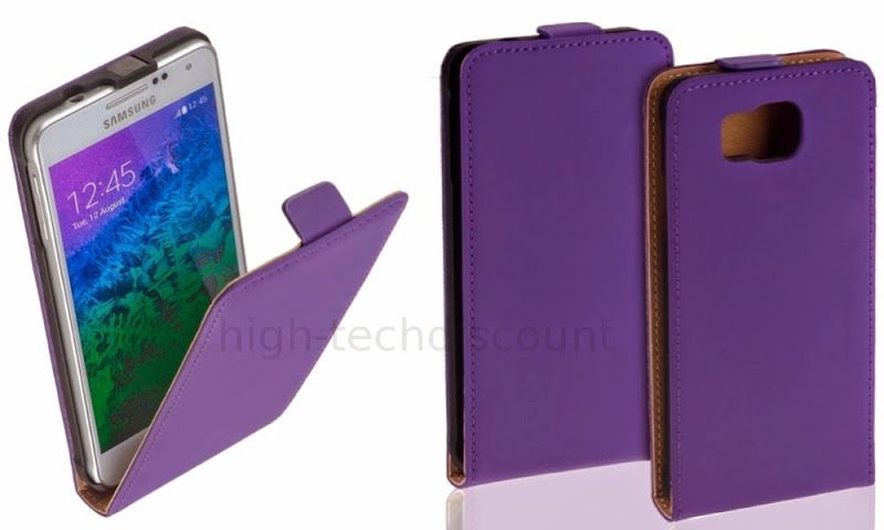 Housse Etui Coque Pochette Pu Cuir Fine Pour Samsung Galaxy Alpha G850f + Film Ecran - Mauve