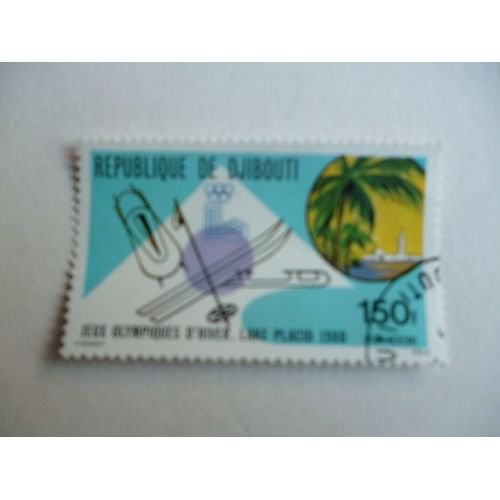 Timbre "Djibouti:Jeux Olympiques D'hiver :Lake Placid 1980".