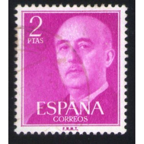 Espagne 1955 Oblitéré Used Stamp Général Franco 2 Pesetas Cramoisi Laqué