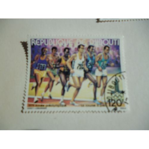 Timbre "Djibouti :Année Préolympique 1979 : Course À Pied".