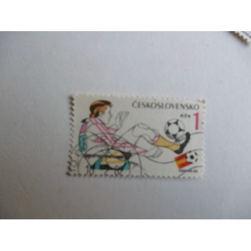 Timbre "Tchécoslovaquie : Football :Espagne 1982".