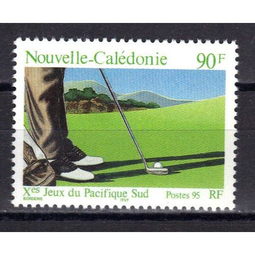 Nouvelle-Caledonie 1995 : 10è Jeux Du Pacifique Sud : Golfeur Préparant Sa Frappe - Timbre 90 F. Multicolore Neuf **