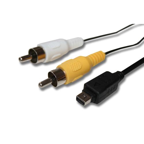vhbw Adaptateur audio video AV câble en composite compatible avec Olympus Camedia C-170, C-180, C-480, C-500, C-5500 Sport Zoom appareil photo