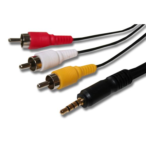 vhbw Câble audio vidéo AV composite compatible avec Canon Elura FS10, FS100, FS11, FS20, FS200, FS21, FS22, GL1, GL2, caméra