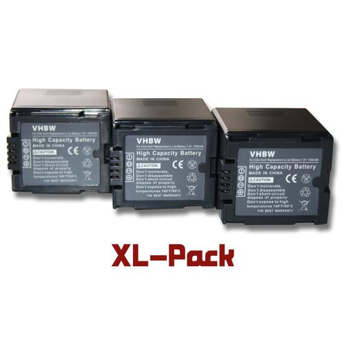 vhbw 3x Batteries compatible avec Panasonic NV-GS70, NV-GS75EG, NV-GS80, NV-GS90 caméra vidéo caméscope (1500mAh, 7,2V, Li-ion)