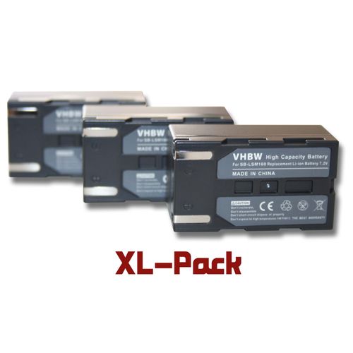 Set de 3 batteries 1200mAh pour caméscope Samsung VP-DC171, VP-DC171W, VP-DC563, VP-DC575WB, SC-D351 remplace SB-LSM160/SB-LSM80/SB-LSM320