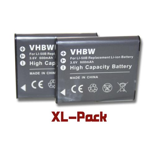 vhbw 2x Batterie compatible avec GE Imaging Powerflex 3D 10502 appareil photo (600mAh, 3,6V, Li-ion)
