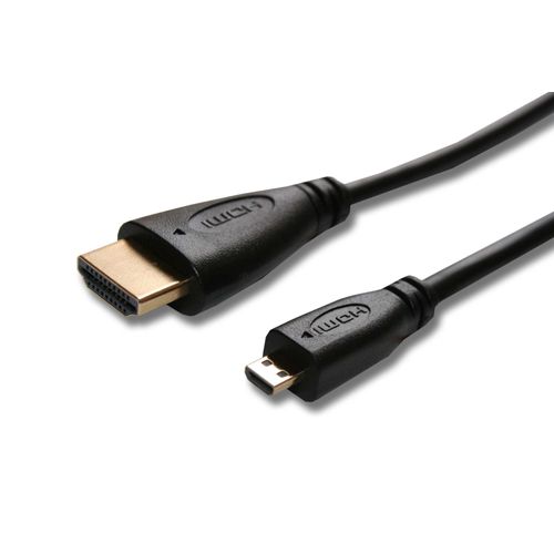 vhbw Câble HDMI, Micro-HDMI vers HDMI 1.4 1,8m pour Tablette, Smartphone, appareil photo compatible avec A-rival BioniQ 700 HX