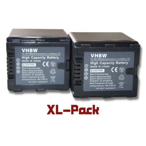 2 batteries 2200mAh pour caméscope Panasonic HC-X900, HC-X900M, HC-X909