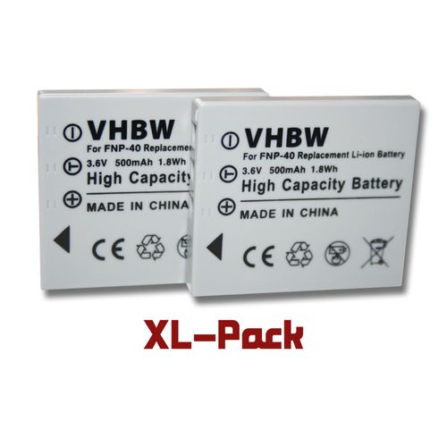 2 batteries pour appareil photo Fuji FinePix F470, F480, F650, F700, F-700, F710, F610, F-610 remplace Fujifilm NP-40 / NP-40N