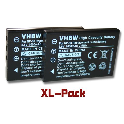 vhbw set de 2 batteries pr appareil photo Rollei RCP-8325x, 10325x, Polaroid PDC 3370, Mustek DV5500, DV5600, et NP-60, DB40 - DB43, HP-L1812A, HP R07