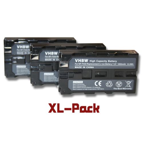 Set de 3 batteries 1800mAh pour caméscope SONY DCR-TVDCR-TV900, DCR-TV900E, DCR-VX (MiniDV), DCR-VX1000, DCR-VX2000, DCR-VX2100