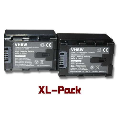 2 batteries 2400mAh avec puce pour caméscope JVC GZ-HD500, GZ-HD500BU, GZ-HD500BUS, GZ-HD500SEK, GZ-HD500SEU, GZ-HD500U