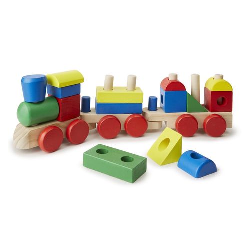 Melissa & Doug Grand Train À Empilage 15 Pieces 43 Cm De Long - Loisir Créa