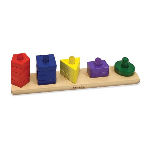 Melissa & Doug Planche D'empilage Et De Tri (Couleur Et Forme) 15 Pieces En