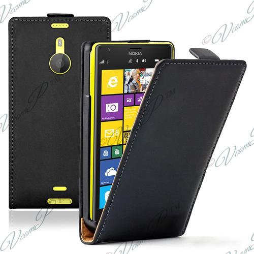 Nokia Lumia 1320: Housse Coque Etui Cuir Fine Slim Noir