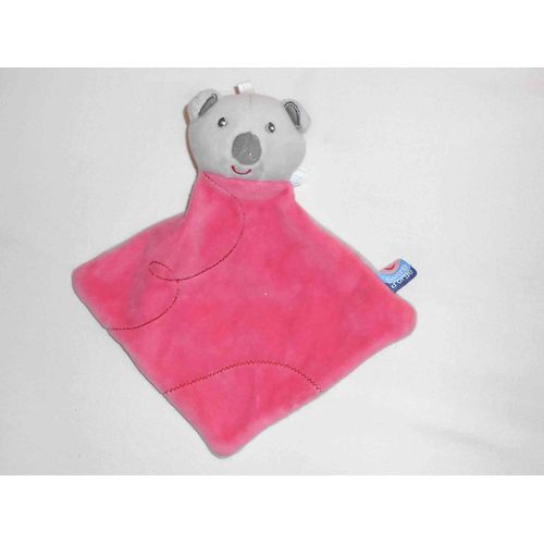 Doudou Plat Koala - Rose Et Gris - Sucre D'orge- Environ 20 Cm