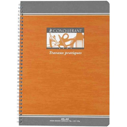 Conquérant Sept Lot De 10 Cahiers Travaux Pratiques Piqué 17 X 22 Mm Seyès + Uni 96 Pages 70g