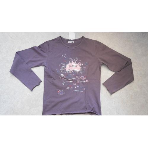 T-Shirt Manches Longues Alphabet Neuf 10 Ans Violet 