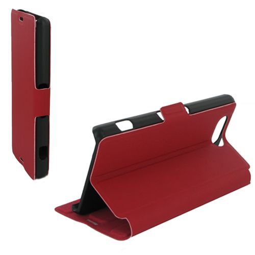 Etui Stand Case Blanc Pour Sony Xperia Z3 Compact Rouge