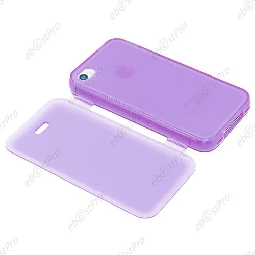 Ebeststar ® Pour Apple Iphone 4s / 4  Etui Portefeuille Rabattable Livre Housse Coque Silicone Gel + Film Protection D'écran, Couleur Violet