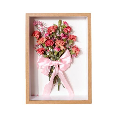 [Ander Online] (développement désigné) cadre photo de fleurs séchées creuses en trois dimensions de 5 cm cadre de rose de serviette en papier fait à la main de 10 pouces 27 * 22 * 6,5 cm couleur bois)