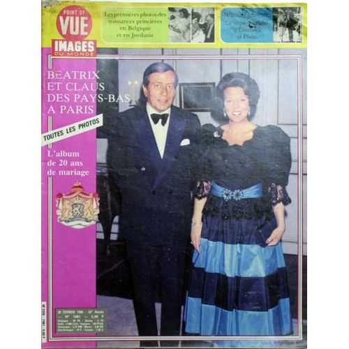 Point De Vue Images Du Monde N° 1961 Du 28/02/1986 - Photos Des Naissances Princieres En Belgique Et En Jordanie. Du Nepal A L'australie - Voyage D'elisabeth Et Philip. Beatrix Et Claus Des Pays-Bas A Paris.