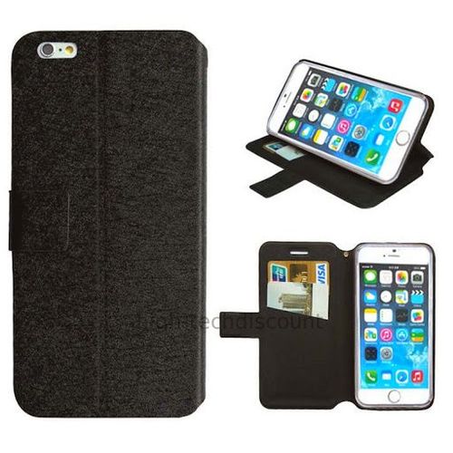 Housse Etui Coque Pochette Portefeuille Pour Apple Iphone 6 (4.7 Pouces) + Film Ecran - Noir