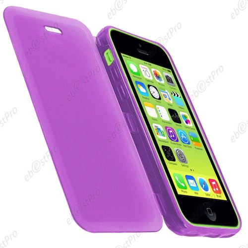 Ebeststar ® Pour Apple Iphone 5c  Etui Portefeuille Rabattable Livre Housse Coque Silicone Gel + Film Protection D'écran, Couleur Violet