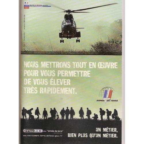 Cahier Couverture "Armée De Terre Un Métier Bien Plus Qu'un Métier" Hélicoptère Format A5 Petit Carreaux 54 Pages