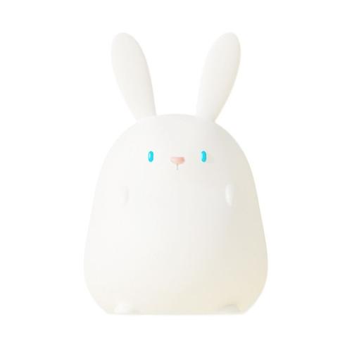 Mignon Lapin Tapoter Silicone Animal Lampe De Table Rechargeable 0.5w [96 * 113 * 147]