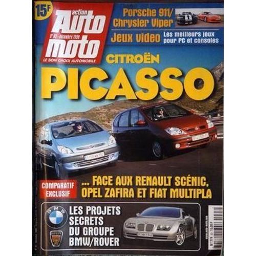 Action Auto Moto N° 63 Du 01/12/1999 - Porsche 911  -   Chrysler Viper - Jeux Video - Picasso  -   Citroen - Les Projets Secrets Du Groupe Bmw  -   Rover.