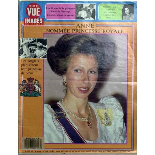 Point De Vue Images Du Monde N° 2030 Du 26/06/1987 - Les 50 Ans De La Princesse Sonja De Norvege. Rainier - Ira - Rumeurs De Mariage.... Anne - Nommee Princesse Royale.