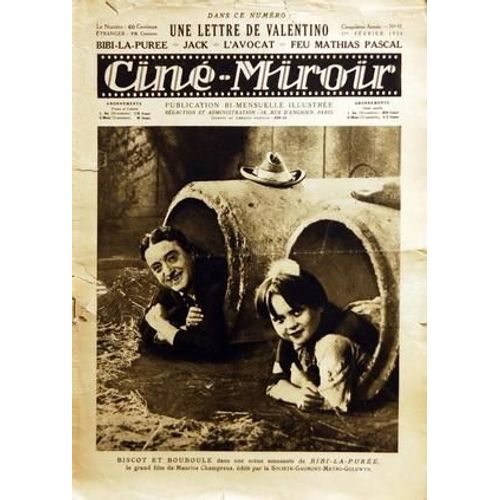 Cine Miroir N° 91 Du 01/02/1926 - Une Lettre De Valentino -Biscot Et Bouboule Dans Bibi-La-Puree - Jack - L'avocat - Feu Mathias Pascal