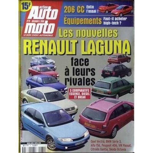 Action Auto Moto N° 74 Du 01/12/2000 - Renault Laguna - Opel Vectra - Bmw - Alfa 156 - Peugeot 406 - Vw Passat - Citro+¿N Xantia - Skoda Octavia.