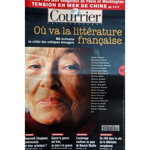 Courrier International N° 281 Du 21/03/1996 - Tension En Mer De Chine - Ou Ca La Litterature Francaise  -   50 Ecrivains Au Crible Des Critiques Etrangers - Guennadi Ziouganov - Pakistan  -   L'esclavageau Pays De Benazir Bhutto - La Tele Europeenne.