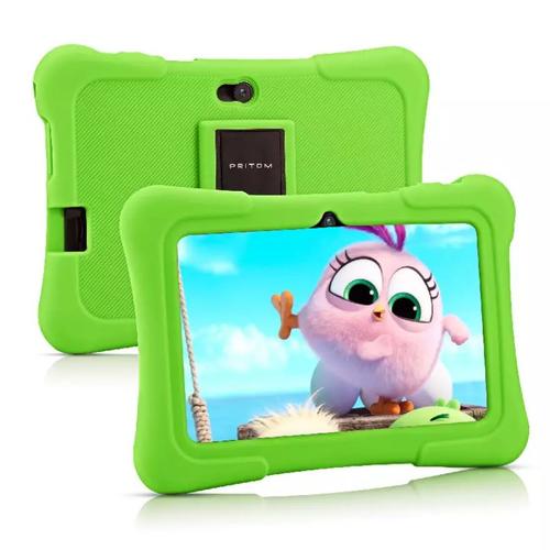 PRITOM 7 inch Kids Tablet | Quad Core Android OS, 32 GB ROM | WiFi, Bluetooth, Dual Camera | Educational, Games, Parental Control, Kids Software Pre-Installed with Kids-Tablet Case