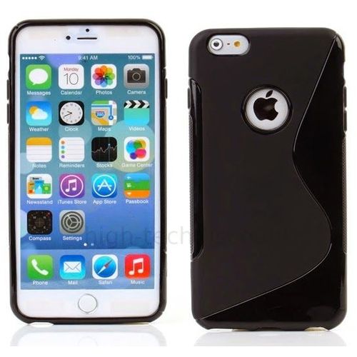 Housse Etui Coque Silicone Gel Fine Pour Apple Iphone 6 Plus (5.5 Pouces) + Film Ecran - Noir