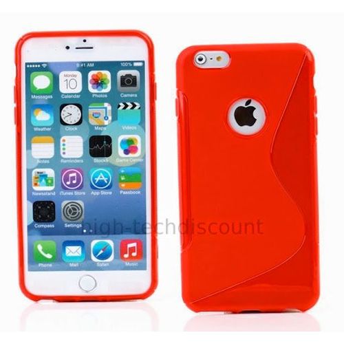 Housse Etui Coque Silicone Gel Fine Pour Apple Iphone 6 Plus (5.5 Pouces) + Film Ecran - Rouge