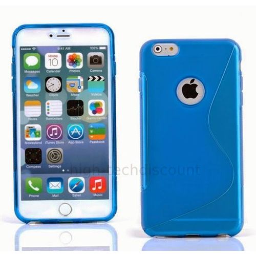 Housse Etui Coque Silicone Gel Fine Pour Apple Iphone 6 Plus (5.5 Pouces) + Film Ecran - Bleu